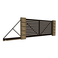 Откатные ворота с металлоштакетником горизонтально