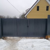 Откатные ворота с калиткой