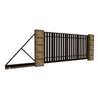 Откатные ворота с металлоштакетником 1сторонним