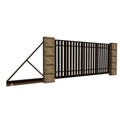 Откатные ворота с металлоштакетником 1сторонним