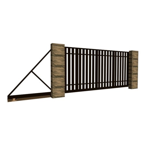 Откатные ворота с металлоштакетником 1сторонним