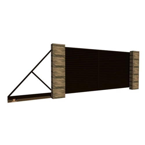 Откатные ворота с жалюзи