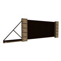 Откатные ворота с металлоштакетником 2сторонним