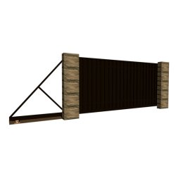 Откатные ворота с металлоштакетником 2сторонним